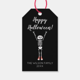 Etiqueta Para Presente Favor do Partido do Halloween do Skeleton legal