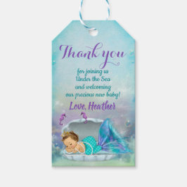 Etiqueta Para Presente Favor do Partido Sereia Sob O Mar Obrigado Etiquet