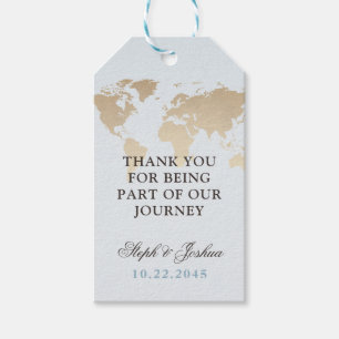 Etiqueta Para Presente Favor do Tema do Viagem do Globo de Vintage do Map