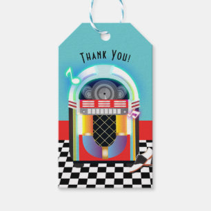 Etiqueta Para Presente favor do vermelho do jukebox do dance party do