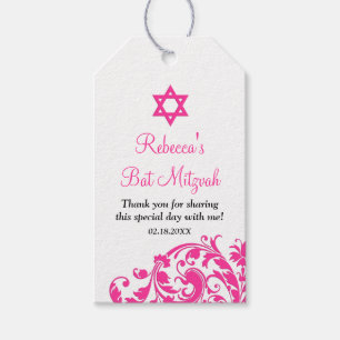 Etiqueta Para Presente Favor elegante de Mitzvah do bastão do Flourish d