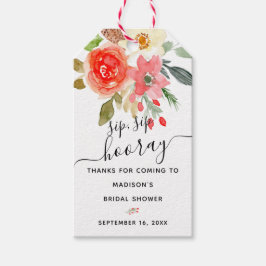 Etiqueta Para Presente Favor Floral Sip Sip Hooray Chá de Noiva