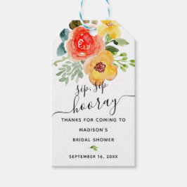 Etiqueta Para Presente Favor Floral Sip Sip Hooray Chá de Noiva