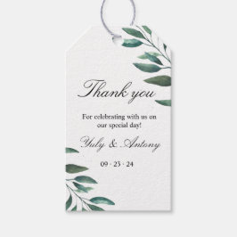 Etiqueta Para Presente Favor Minimalista de Verdura Botânica