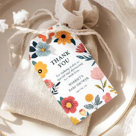 Etiqueta Para Presente Favor Moderno de Chuveiro de Bebê com Floral