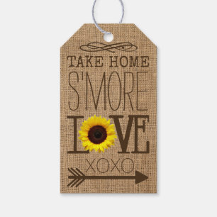 Etiqueta Para Presente Favor neto do amor de S'More do girassol e da