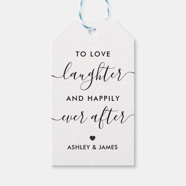 Etiqueta Para Presente Favor Para Amar o Riso e Felizes Para Sempre (Frente)