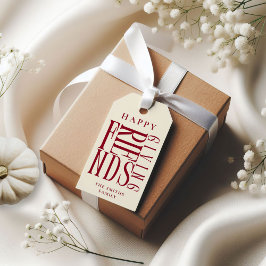 Etiqueta Para Presente Favor Personalizado de Friendsgiving Moderno e Ele