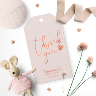 Etiqueta Para Presente Favor Rosa Dourado Agradecimento Blush Rosa