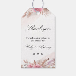 Etiqueta Para Presente Favor Rosa e Champanhe Boho Chic