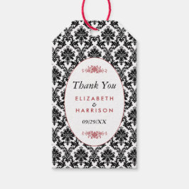 Etiqueta Para Presente Favorecimento do Casamento tema damasco Vermelho,