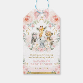 Etiqueta Para Presente Favores do Chá de fraldas da Selva Safari Rosa Blu