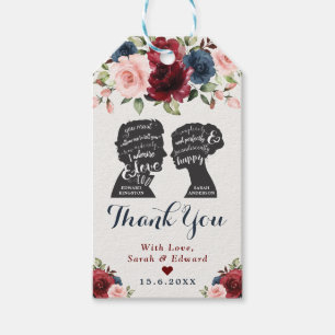 Etiqueta Para Presente Favores florais do casamento do amante de livro do