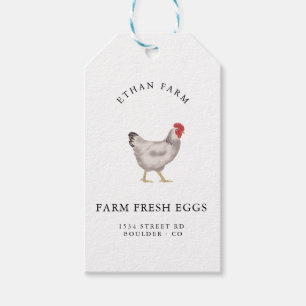 Etiqueta Para Presente Fazenda de Frango Familiar Vintage Negócios