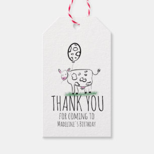 Etiqueta Para Presente Fazenda de vaca engraçada Festa de aniversário a