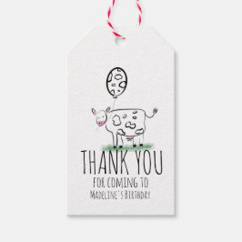 Etiqueta Para Presente Fazenda de vaca engraçada Festa de aniversário ani