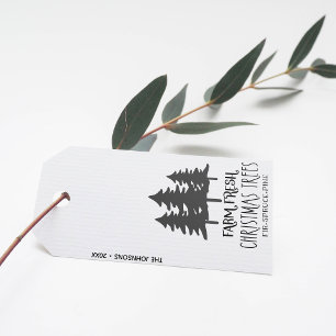 Etiqueta Para Presente Fazenda doce Fresca Árvore de Natal Moderna Farmho