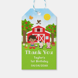 Etiqueta Para Presente Fazenda Red Birthday African American Girl Obrigad