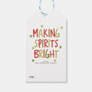Etiqueta Para Presente FAZER SPIRITS BRIGHT Feriado Natal Gift Tags