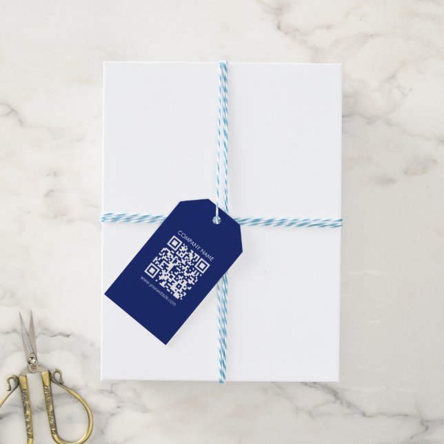 Etiqueta Para Presente Fazer um código QR instantaneamente | design simpl (Com cordão)