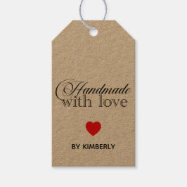 Etiqueta Para Presente Feito à Mão com Amor Minimalista 