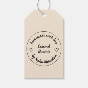 Etiqueta Para Presente Feito com Amor Coração de Ivory Cream, Comida ca