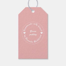 Etiqueta Para Presente Feito com Amor Design de Assados Coração Rosa