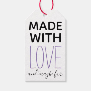 Etiqueta Para Presente Feito com amor e o engraçado Handmade da pele