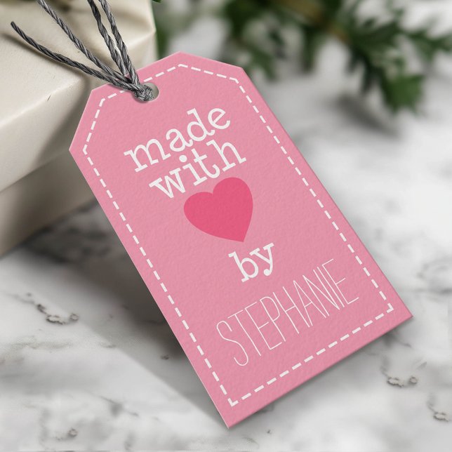 Etiqueta Para Presente Feito Com Amor Por Você (Custom Gift Tag - Made with Love by You)