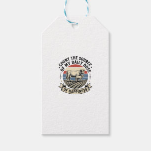 Etiqueta Para Presente Felicidade de Vaca Camisa de Desenho Vetorial de F