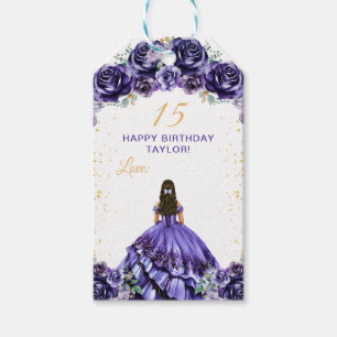 Etiqueta Para Presente Felicidades Princesa Roxa Escura Quinceañera