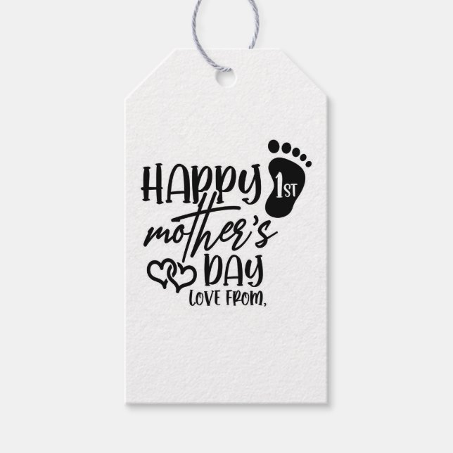 Etiqueta Para Presente Feliz 1º Dia das Mães (Frente)