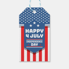 Etiqueta Para Presente Feliz 4 de julho Dia da Independência da América