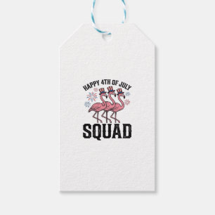 Etiqueta Para Presente Feliz 4 de Julho Flamingo Squad Vector Design_1