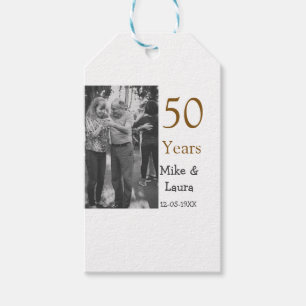 Etiqueta Para Presente Feliz 50º aniversário adicionar nome do casal data