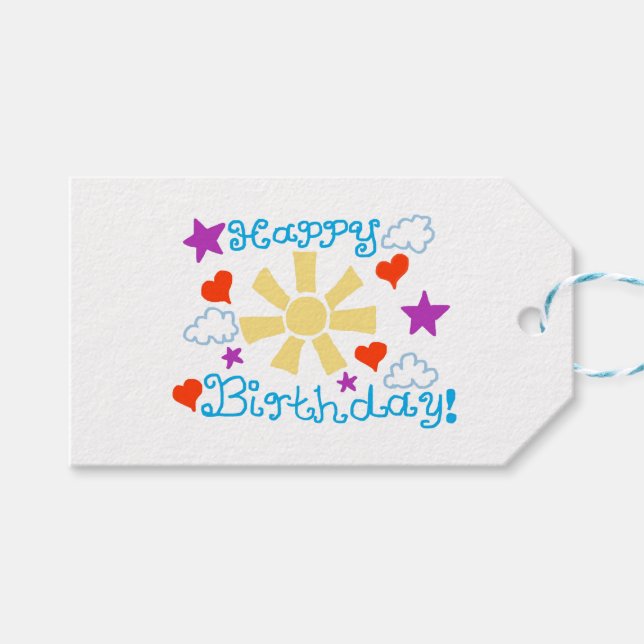 Etiqueta Para Presente Feliz Aniversário  (Frente (horizontal))