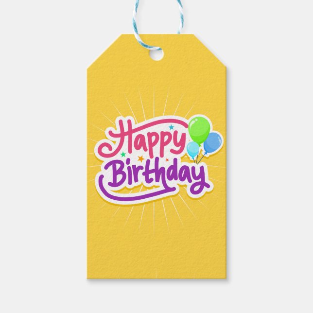 Etiqueta Para Presente Feliz aniversário (Frente)