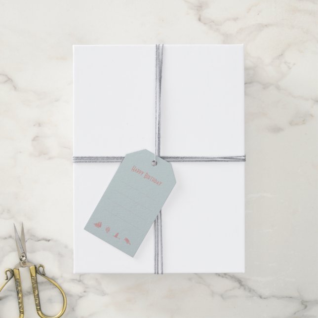 Etiqueta Para Presente Feliz aniversário (Com cordão)