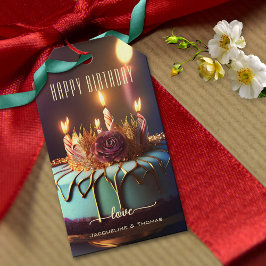 Etiqueta Para Presente Feliz Aniversário Bolo Festivo