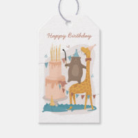 Feliz aniversário. Bons animais engraçados: girafa