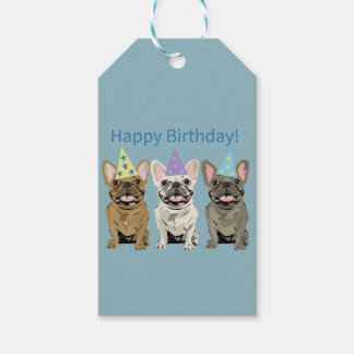 Etiqueta Para Presente Feliz Aniversário! Bulldogs Franceses