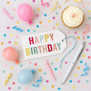 Etiqueta Para Presente Feliz Aniversário Colorido