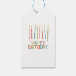 Etiqueta Para Presente Feliz Aniversário Com Velas