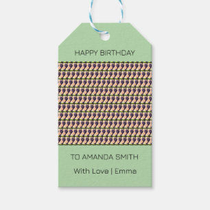 Etiqueta Para Presente Feliz Aniversário, Cute Quênia Leopard Patterno