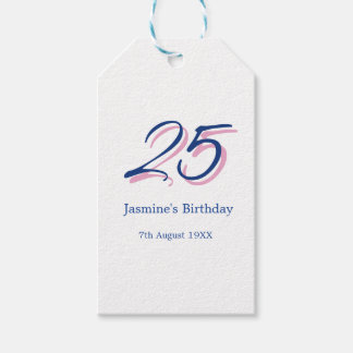 Etiqueta Para Presente feliz aniversário de 25 anos nome data letra negri