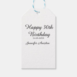 Etiqueta Para Presente Feliz aniversário de 30 anos para adicionar nome d