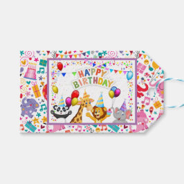 Etiqueta Para Presente Feliz Aniversário Divertido para Crianças