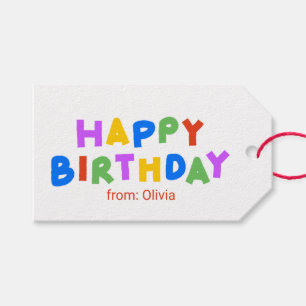 Etiqueta Para Presente Feliz Aniversário do Colorir Script