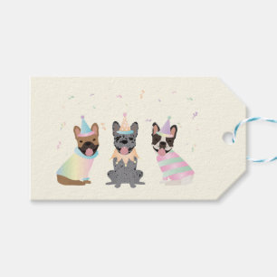 Etiqueta Para Presente Feliz Aniversário dos Buldogues Franceses