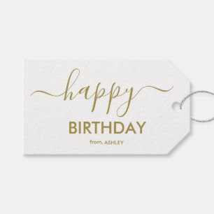 Etiqueta Para Presente Feliz Aniversário em Tipo de Letra de Rascunho Cas